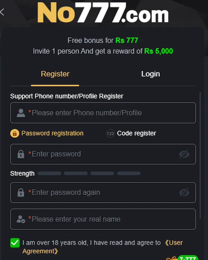 NO777 Game